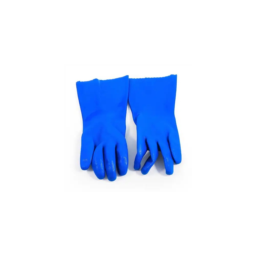 Heavy Duty Reusable Latex Free Blue Sanitation Gloves - 1 Pair - CAM40287
